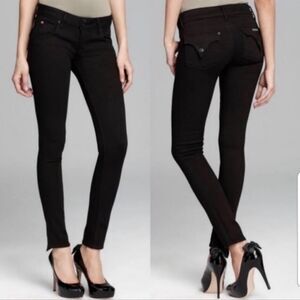 HUDSON Collin Flap skinny jeans ultra dark wash black denim
